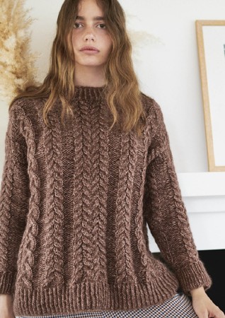 1912-7 | Flettegenser dame | Kos og Tynn Silk Mohair | Strikkepakke
