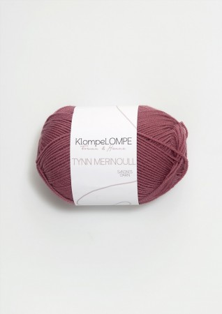 Klompelompe tynn merinoull mørk pudderrosa