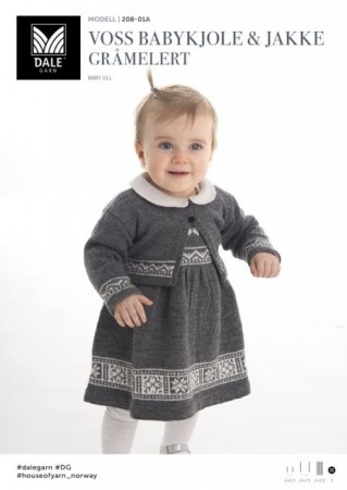 DG208-01A Voss Babykjole og jakke gråmelert