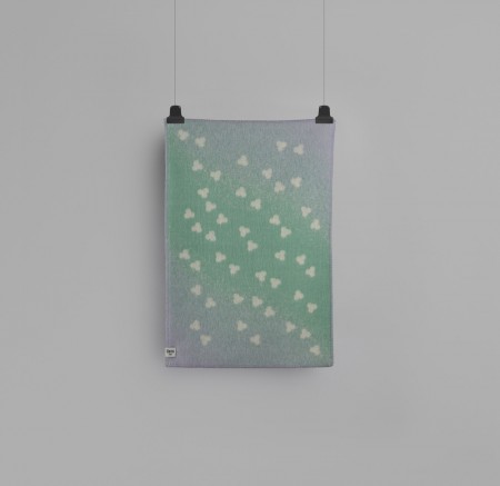 Melvin turkis/lavendel babypledd lamull