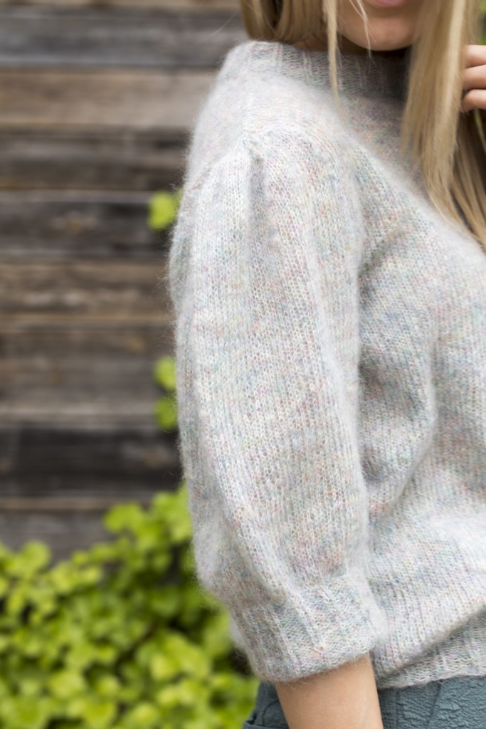 D408 03 Misty genser | Kidsilk erle | Strikkepakke Dale Garn DG408 03 Misty genser honninggul | Dale Garn
