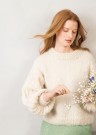 2102-5 ELSA genser dame Børstet Alpakka og Tynn Silk mohair natur Strikkepakke thumbnail