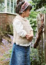 2012-1 Popcorn Slipover barn Børstet Alpakka Vanilje og Tynn Silk Mohair Lys beige Strikkepakke thumbnail