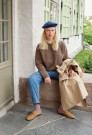 2312-1b Debutant Sweater Dame Tweed Recycled Brun thumbnail