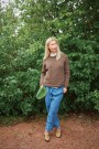 2312-1b Debutant Sweater Dame Tweed Recycled Brun thumbnail