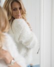 Fuzzy Sweater Basta hvit thumbnail