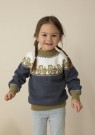 2314-02 Traktorgenser Trend Baby Merino Jeansblå thumbnail