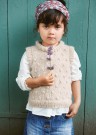 2012-1 Popcorn Slipover barn Børstet Alpakka Vanilje og Tynn Silk Mohair Lys beige Strikkepakke thumbnail