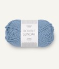 2210-8 Bonnie flettegenser Double Sunday og Tynn Silk Mohair Blå Strikkepakke thumbnail