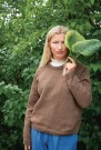 2312-1b Debutant Sweater Dame Tweed Recycled Brun thumbnail