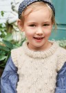 2012-1 Popcorn Slipover barn Børstet Alpakka Vanilje og Tynn Silk Mohair Lys beige Strikkepakke thumbnail