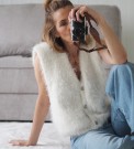 Fuzzy vest (oppskrift) papir Tove Lindtein thumbnail