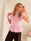 Tove Lindtein Fuzzy Peplum Top Rosa thumbnail