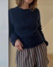 Leknit Plain yoke sweater Ballerina Chunky mohair Blue Depth thumbnail