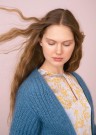 2004-2 VÅR patentjakke | Tynn Silk Mohair Mørk himmelblå Strikkepakke thumbnail