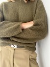 LeKnit Plain Yoke Blouse Tynn Silk Mohair og Alpakka Følgetråd Oliven thumbnail