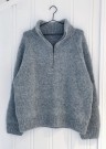 Zipper Sweater - Herre Fritidsgarn GRÅMELERT Strikkepakke Petite Knit thumbnail