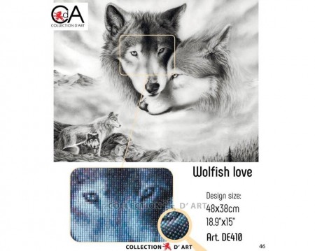 Diamond Painting Wolfish love / Ulvekjærlighet 48x38cm DE410