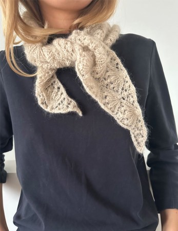 LeKnit Vita Scarf Tynn Silk mohair og Alpakka følgetråd marsipan