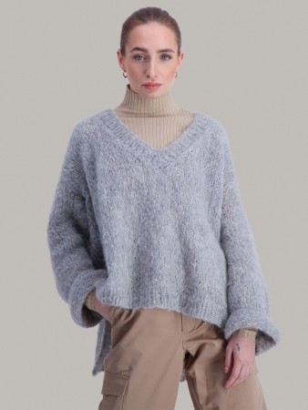15 Ella | Gråmelert | Chic Mohair | SKAPPEL | Strikkepakke