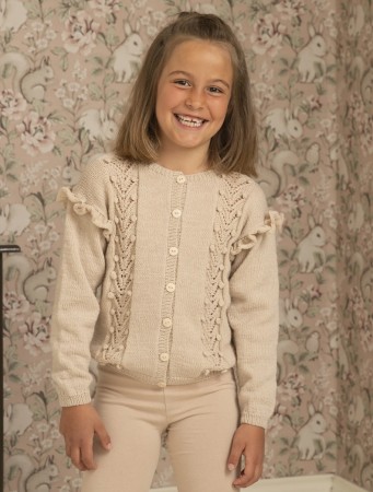 2225-3 Fauna jakke Trend Merino Petite Lys beige Strikkepakke