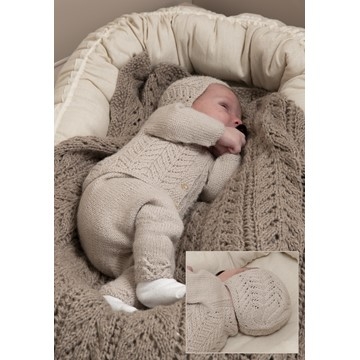 2132-6 Myrtel-jakke, kyse og tights hentesett Strikkepakke Viking Garn