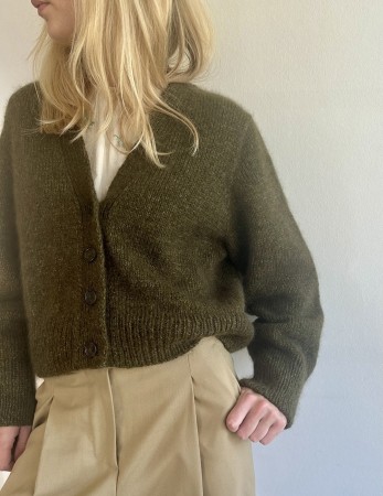 LeKnit Chunky Mouline cardigan (oppskrift) papir