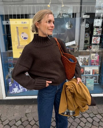 PetiteKnit Hannah Sweater O-neck Atlas Coffee Melange