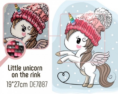 Little unicorn on the rink - Diamond Painting DE7087