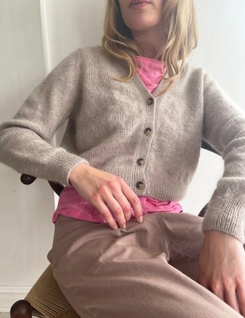 LeKnit Mouline Cardigan Sunday og Tynn Silk mohair Lys beige