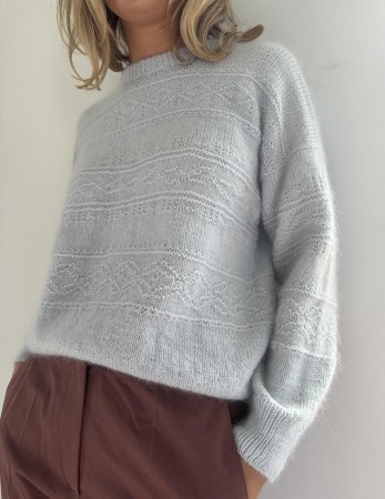 Leknit Porcelain Damask Sweater Sunday og Tynn Silk mohair Artic Ice