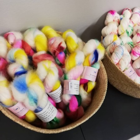 Unikt garn Tynn Mohair Softis m/ strøssel