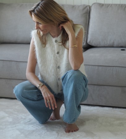 Fuzzy vest (oppskrift) papir Tove Lindtein