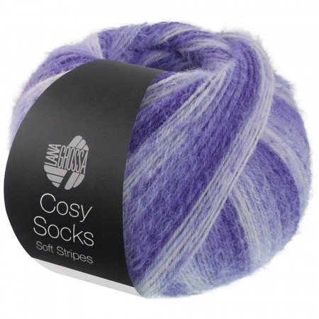 Lana Grossa Cosy Socks Soft Stripes 101 lilla