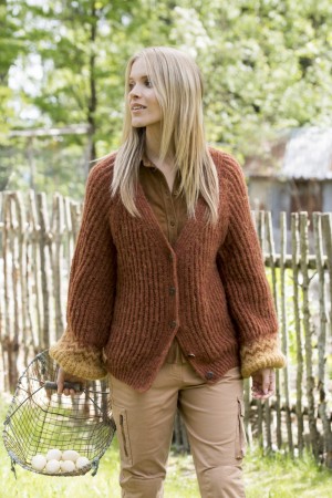DSA 80 Ulrika Cardigan Rust melert | Faerytale | Du Store Alpakka | Strikkepakke