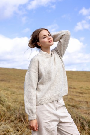 Hillesvåg Trøffelgenser Sol lys beige melert 