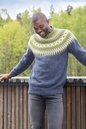 364-04 Rallargenser herre Indigo | Alpakka Forte | Strikkepakke Dale Garn