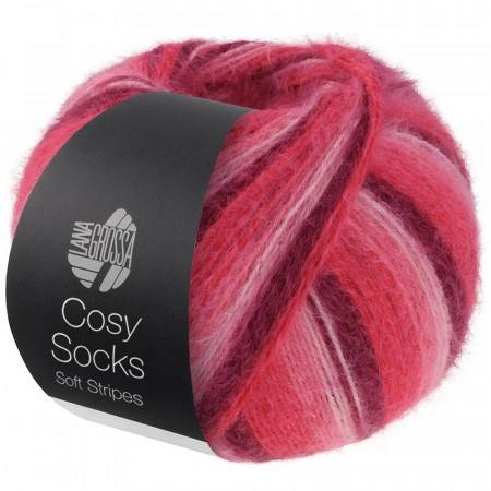 Lana Grossa Cosy Socks Soft Stripes 105 bordeaux