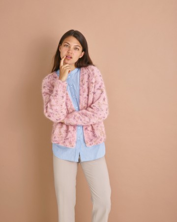 Kort raglancardigan Bella color (oppskrift) 893173