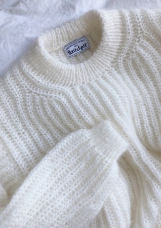 September Sweater | Petite Knit | Tynn Silk Mohair hvit | Strikkepakke