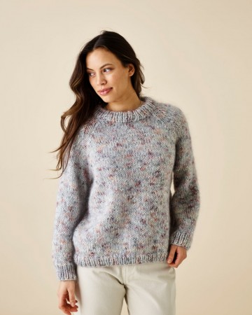 Chunky raglansweater med Bella Color og Kamelia Strikkepakke