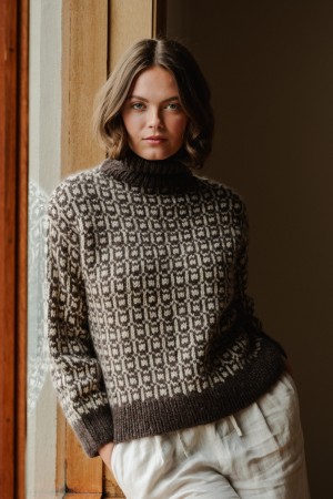 Hillesvåg Efterår No 5 sweater (oppskrift) papir