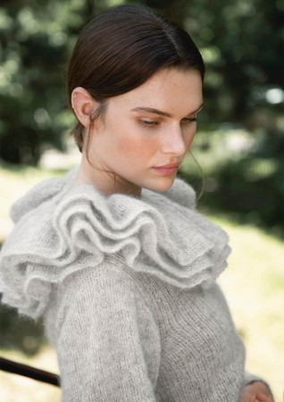 2016-5 Livia krage Tynn Silk Mohair Lys gråmelert 