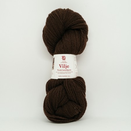 Vilje lamullgarn, mørk brun 438