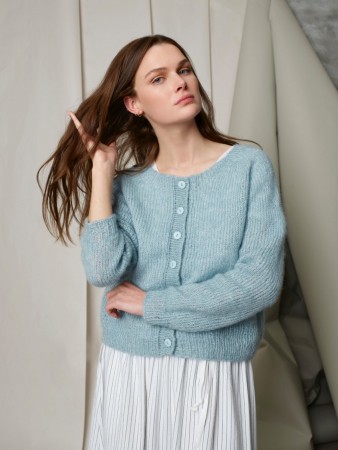 298-6 Ritas cardigan | Alpakka lin | Strikkepakke Rauma Garn