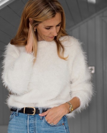 Fuzzy Sweater Basta hvit