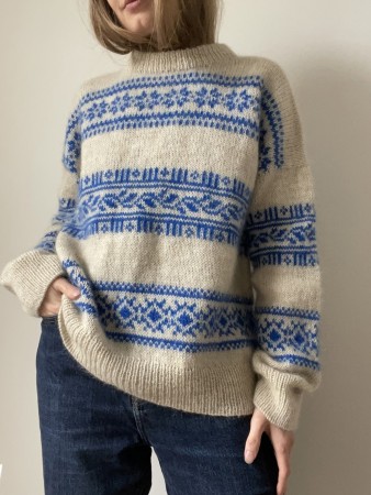 Porcelain Sweater Strikkepakke Blå LeKnit 