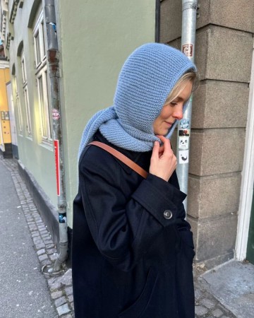 PetiteKnit Sophie Hood Alpakka Ull Blå 6032