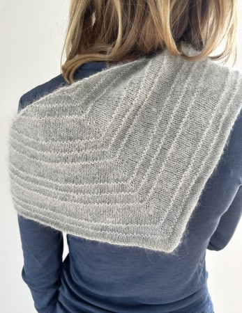 LeKnit Scala Scarf Tynn Silk Mohair og Alpakka Følgetråd lys grå
