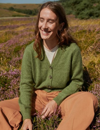 LeKnit Mouline Cardigan Sunday og Tynn Silk Mohair grønn